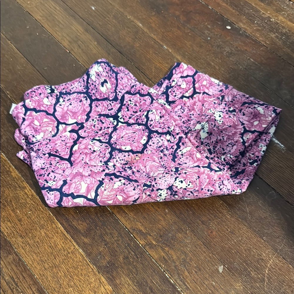 Floral Pink and Blue Lularoe One Size Leggings